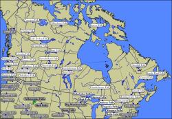 Waterfall Map of Canada