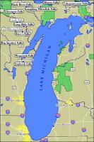 Waterfall Map of Lake Michigan