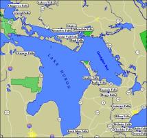 Waterfall Map of Lake Huron